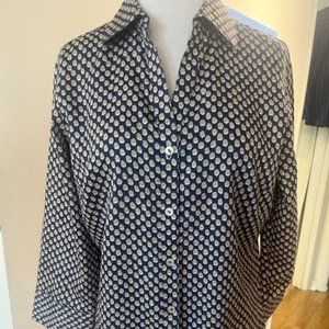 Foxcroft NWT Mary 3/4 Sleeve Dot Print